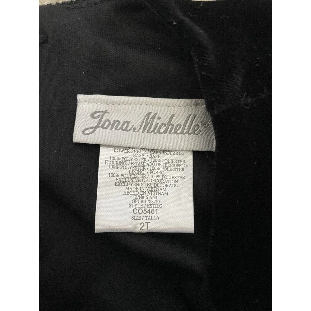 Jona Michelle Girls 2T Special Occasion Party Dress Black/White - Picture 3 of 6